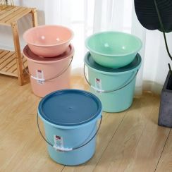 24Pcs Household Plastic Hand Basins And Buckets