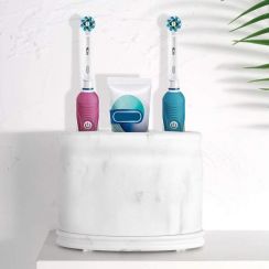 7Pcs Resin Marble Pattern Toothbrush Organizer